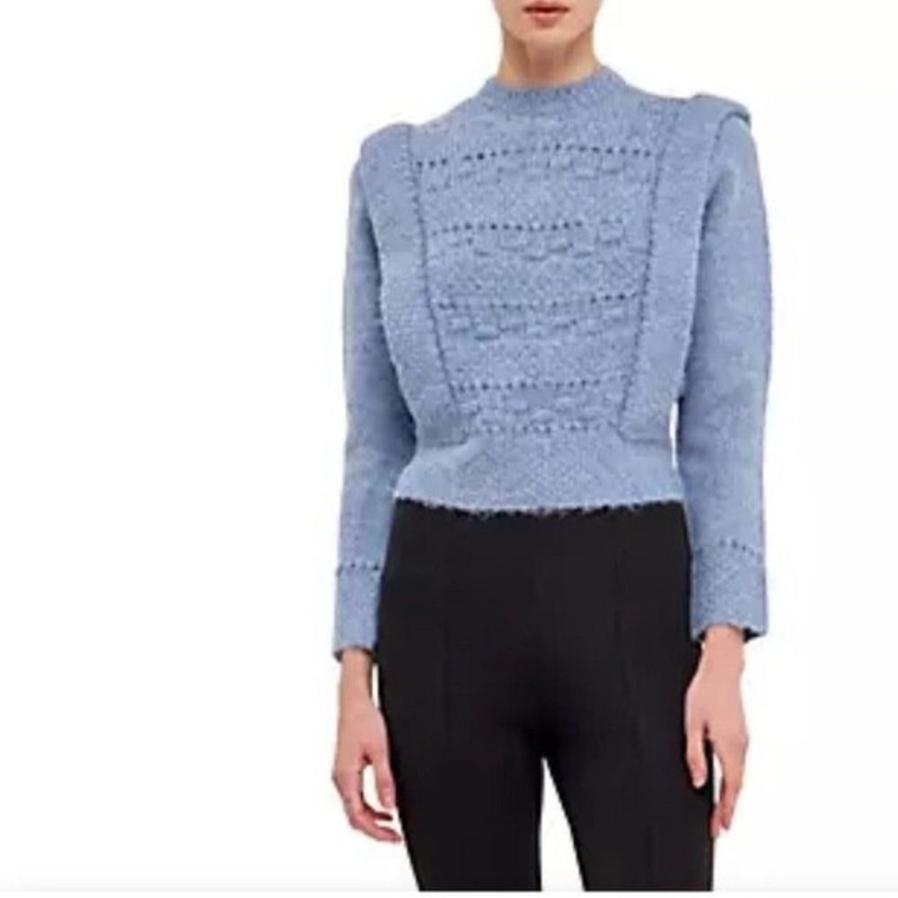 Endless Rose Light Blue Cowl Sweater